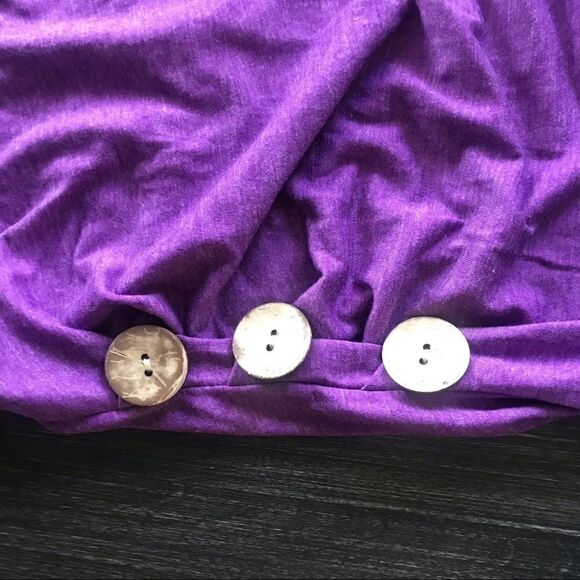 Purple T-Shirt with Side Button Detail - Picture 5 of 7